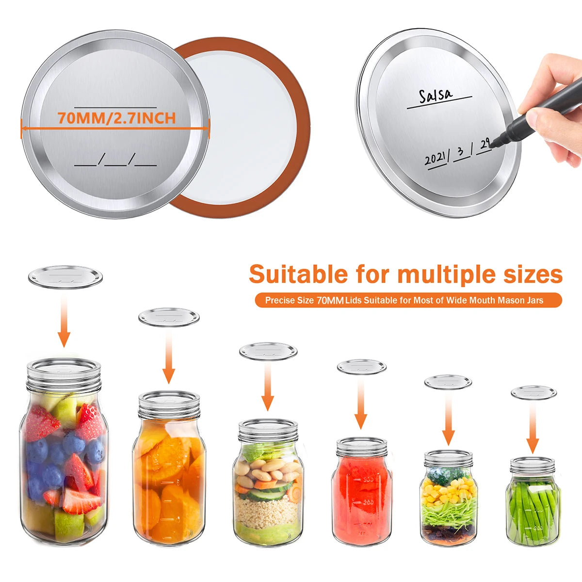 50PCS Mason Jar Lids